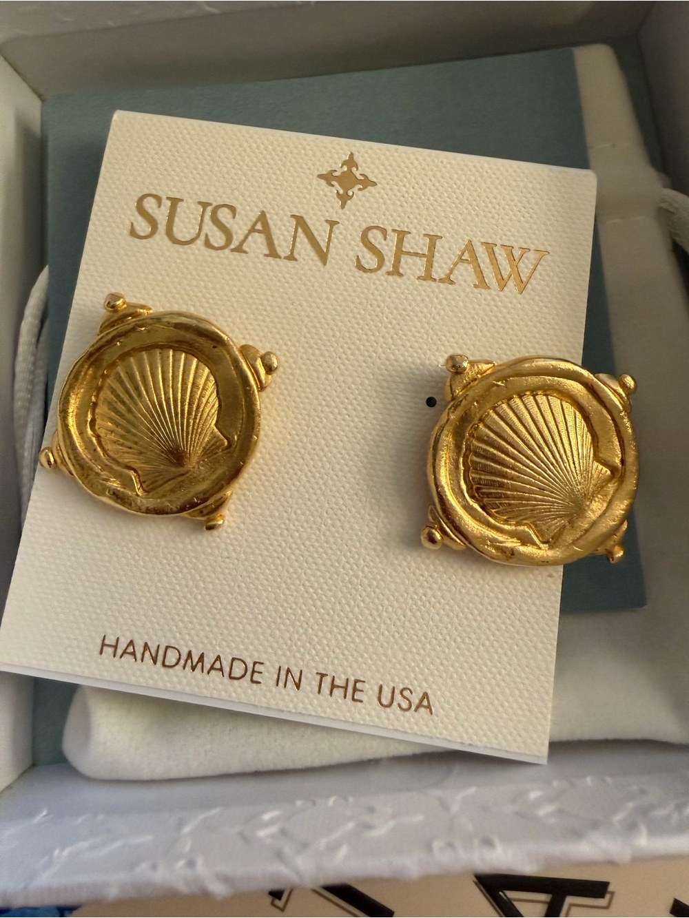 Susan Shaw Shell Intaglio Studs